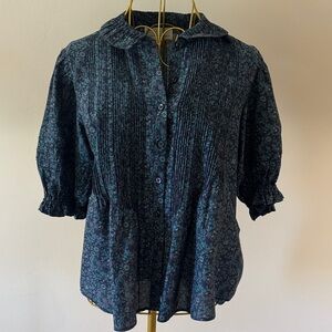Trovata Navy Floral Blouse